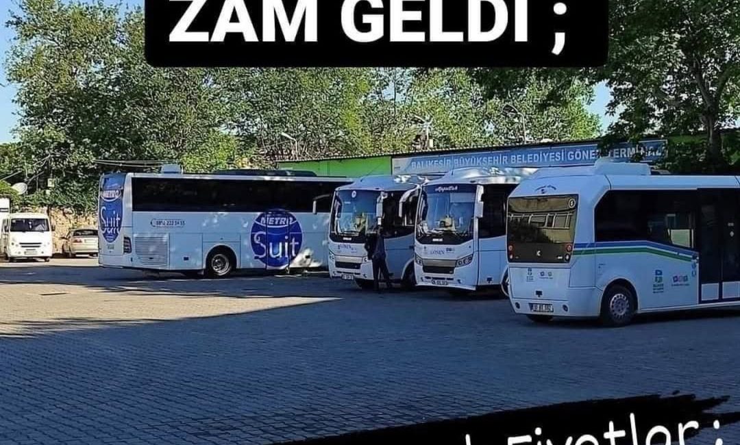 Balıkesir’in Gönen ilçesinde toplu taşıma ücretlerine yönelik yapılan yeni zamlar,