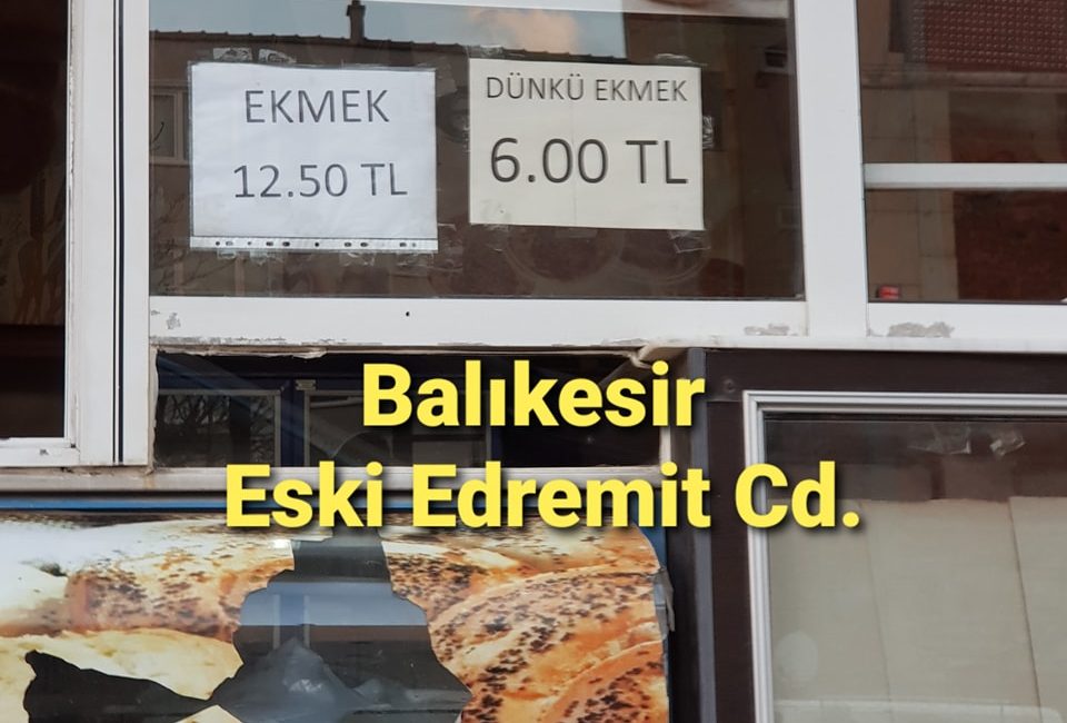 Balıkesir’de İlginç Uygulama: Bayat Ekmek 6 Liraya Balıkesir’de bir fırın,