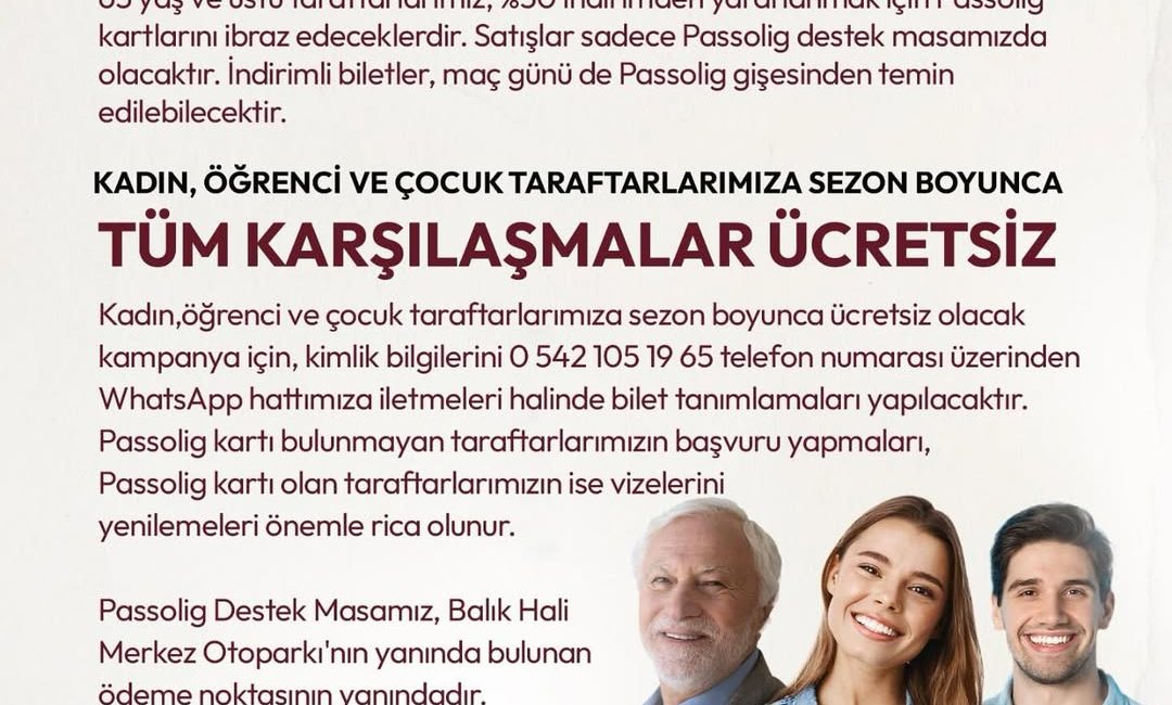 Bandırmaspor’dan Geniş Kapsamlı Taraftar Desteği Bandırmaspor, taraftarlarını tribünlere çekmek amacıyla