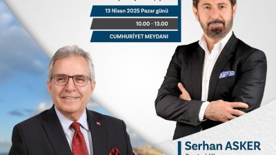 Bandırma Cumhuriyet Meydanı’nda Anlamlı Bir Buluşma Gazeteci yazar Serhan Asker,