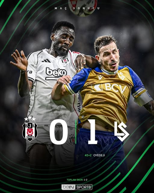 Beşiktaş, UEFA Konferans Ligi’nde İsviçre’nin Lozan ekibiyle oynadığı karşılaşmada sahadan