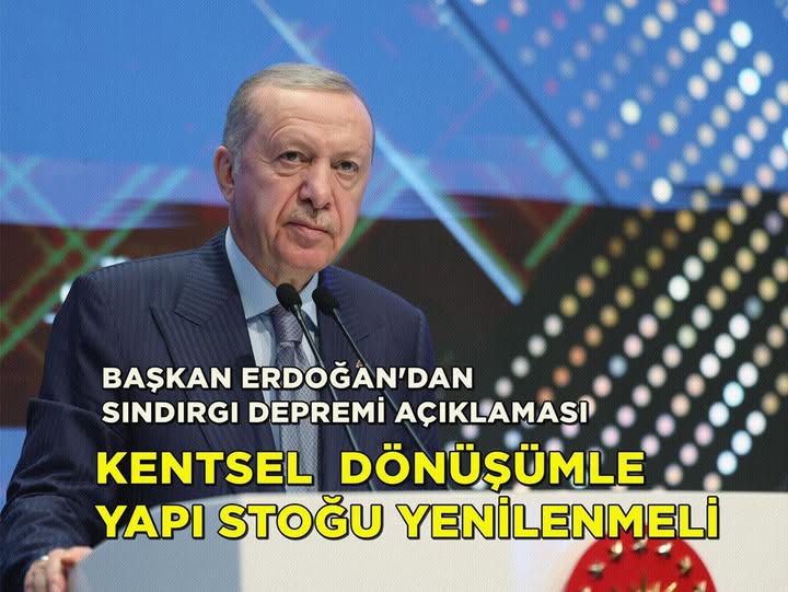 Balıkesir’in Sındırgı ilçesinde yaşanan deprem sonrasında Cumhurbaşkanı Erdoğan, devletin tüm