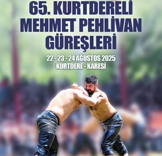 Balıkesir’de bu yıl 65’incisi düzenlenen Kurtdereli Mehmet Pehlivan Yağlı Güreşleri,