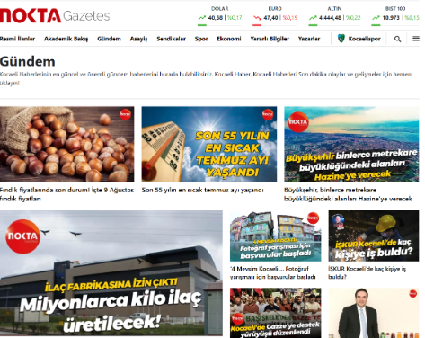 Kocaeli haber dünyasında güçlü bir konuma sahip olan Nokta Gazetesi,