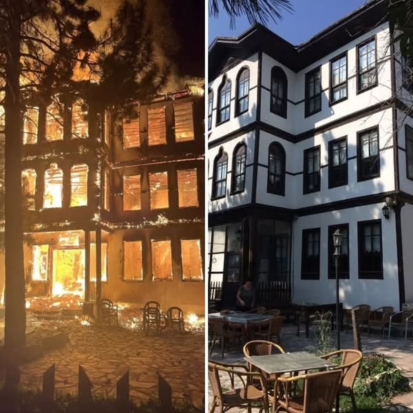 Bolu’da 1850’li yıllarda inşa edilen tarihi Keyvanlar Konağı, dün gece