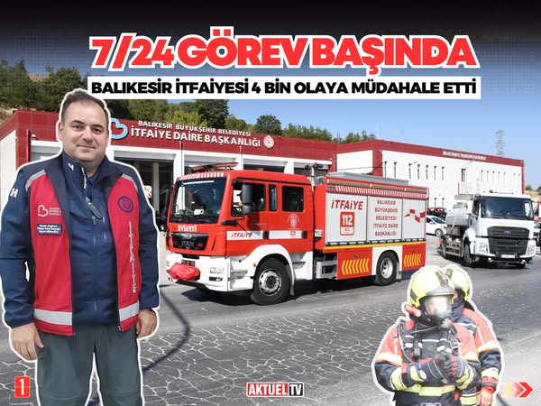 Balıkesir İtfaiyesi, yaz aylarında yoğun bir tempoda çalışarak vatandaşların ve