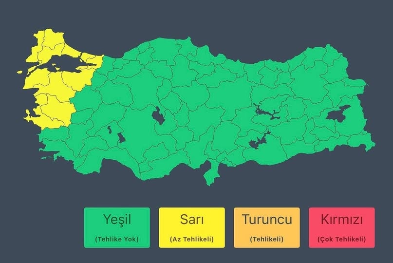 Balıkesir ve çevresinde kuvvetli rüzgar ve fırtına beklentisi nedeniyle Meteoroloji