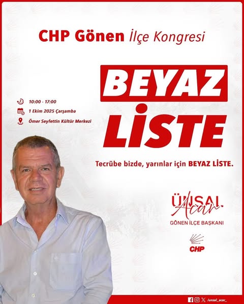 CHP Gönen İlçe Kongresi için Geri Sayım Başladı Cumhuriyet Halk