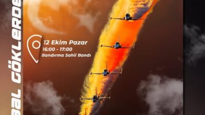 Türk Yıldızları Bandırma’da Gökyüzünü Renklendirecek Türk Hava Kuvvetleri’nin prestijli akrobasi