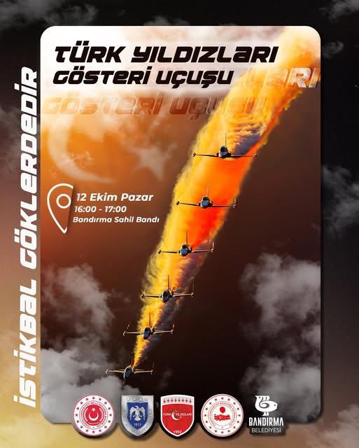 Türk Yıldızları Bandırma’da Gökyüzünü Renklendirecek Türk Hava Kuvvetleri’nin prestijli akrobasi