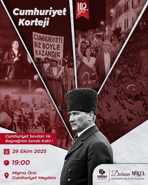Bandırma’da Cumhuriyet’in 102. Yılı Kutlamaları Bandırma’da, Türkiye Cumhuriyeti’nin kuruluşunun 102.