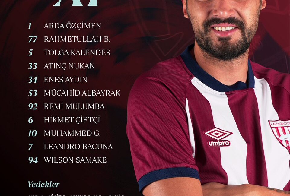 Bandırmaspor, bugün oynanacak olan Spor Toto 2. Lig karşılaşmasında sahadaki