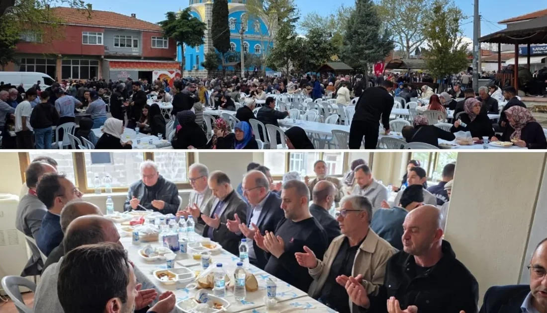 Bandırma Aksakal Mahallesi’nde düzenlenen Mevlid-i Şerif programına protokol üyeleri ve