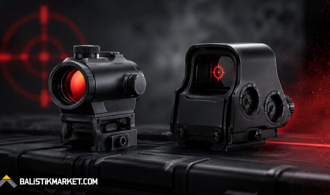 Red dot dürbün, tabanca üzerinde hızlı ve isabetli atış sağlayan