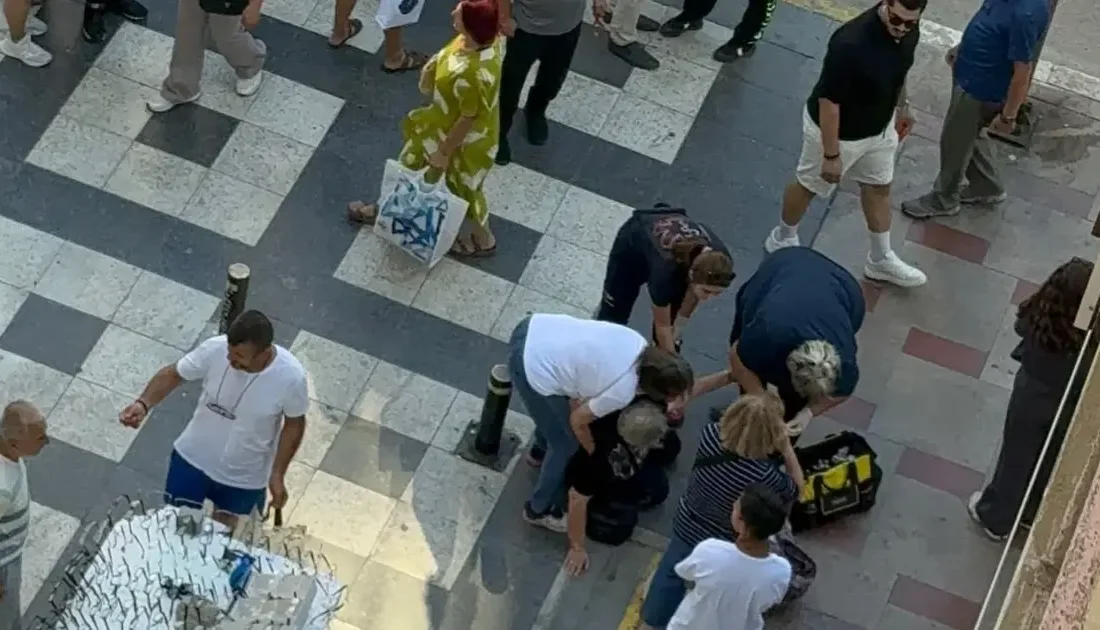 Bandırma İsmet İnönü Caddesi'ndeki olayda yaşlı bir kadın düştü ve