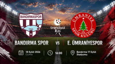 Bandırmaspor, Trendyol 1. Lig 8. haftasında Ümraniyespor'u ağırlıyor. Cuma 16.00'daki